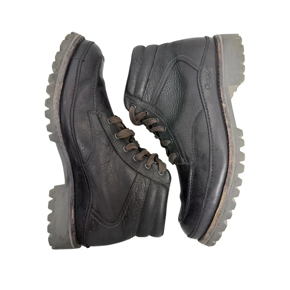 Chaco Yonder Moc Toe Ankle Hiking Boots Mens Black Leather Size 10